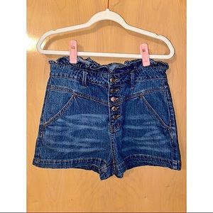 Wild Fable Paper Bag, Button Fly, Jean Shorts